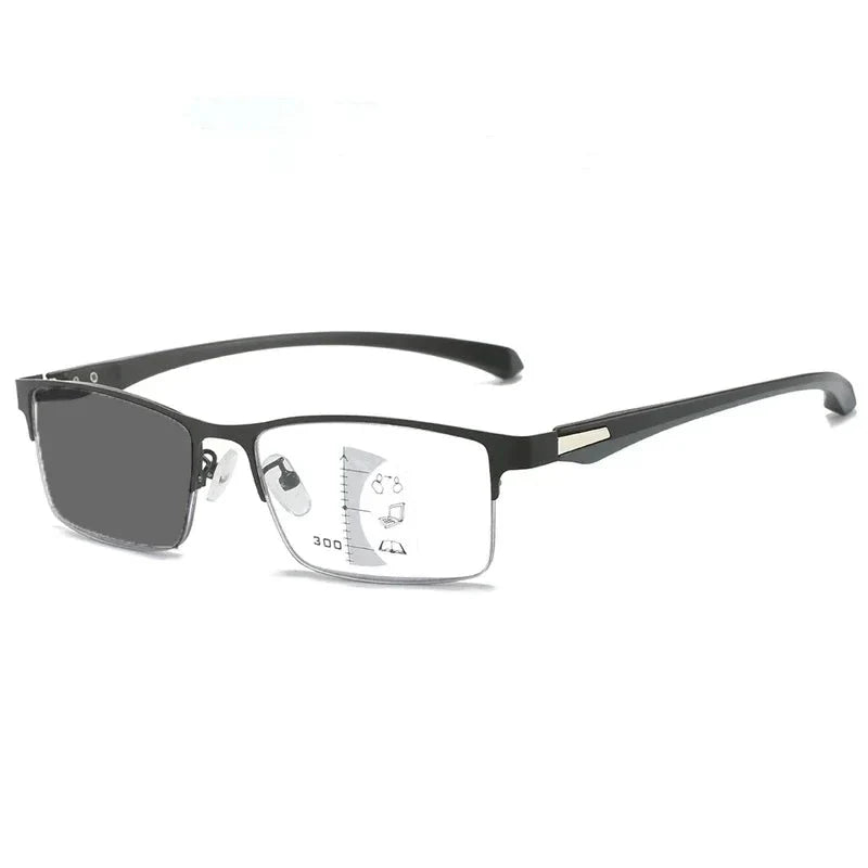 Slim Half-Rim Rectangular Glasses