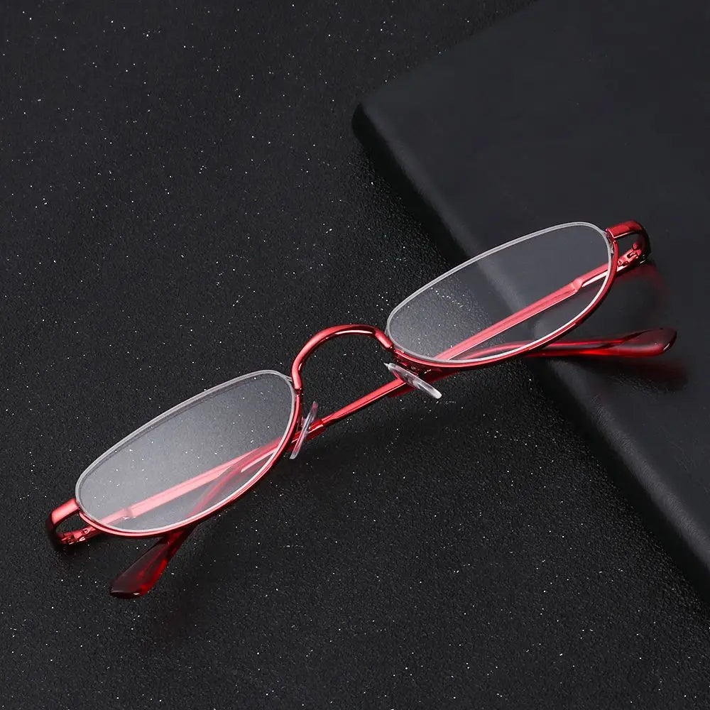Slim Oval Metal Frame Glasses