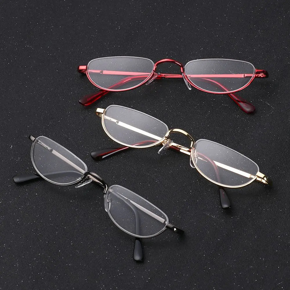 Slim Oval Metal Frame Glasses